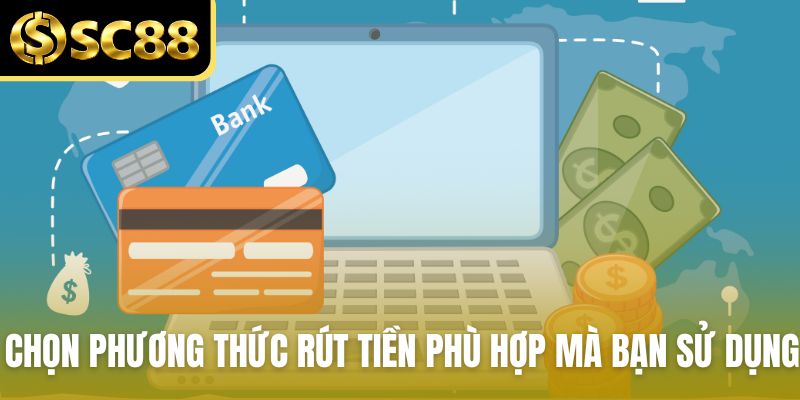 Chọn phương thức rút tiền phù hợp mà bạn hay sử dụng