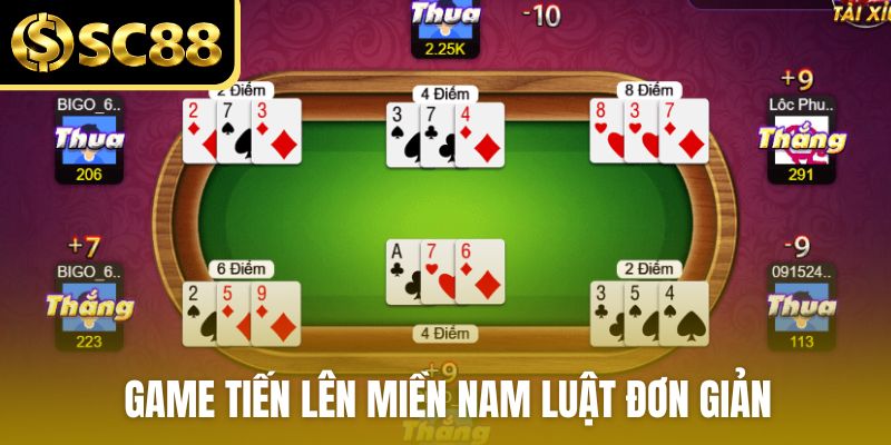 Game Tiến lên Miền Nam luật đơn giản